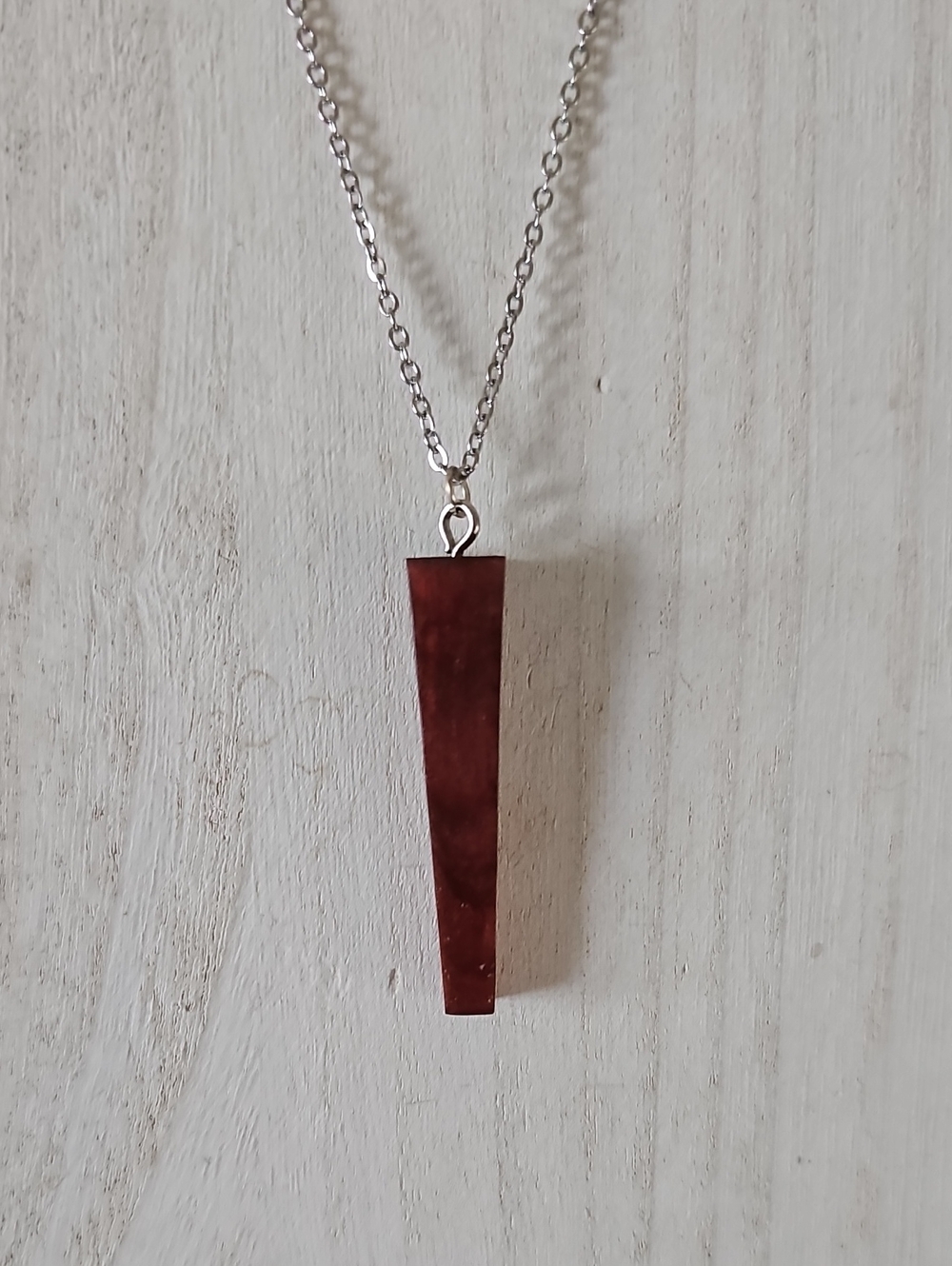 Deep Red Faux Crystal Pendant Necklace